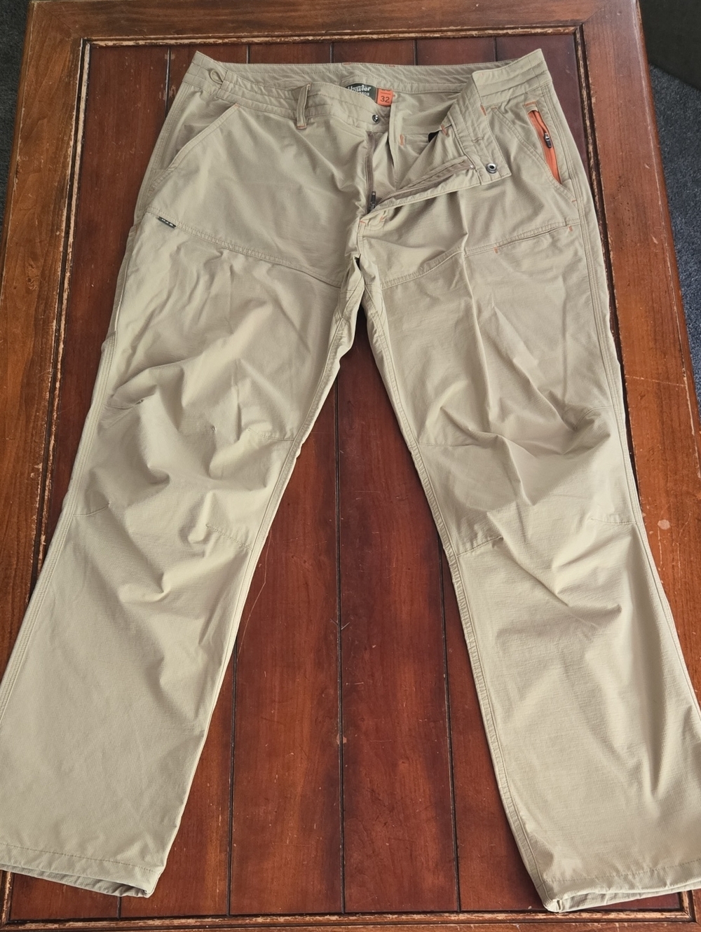 Howler Brothers Men's Cargo Pants - Light Khaki with Orange Accents